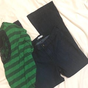 Blue essence dark wash trousers